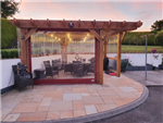 Gazebo Side Panel in Burgundy PVC and Clear Pvc Gallery Thumbnail