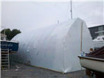 Bow roof shed as a temporary workshelter for renovation a boat in Valentia Island. We built the bow roof shed as well! Gallery Thumbnail