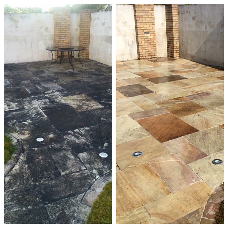 Indian sandstone. Before/After. Gallery Image