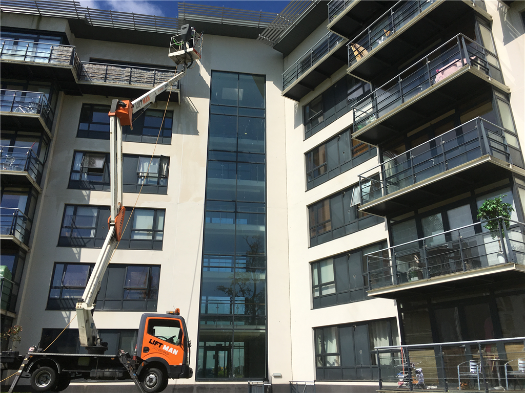 Hi-rise apartment render cleaning. Santry, Dublin. Gallery Image