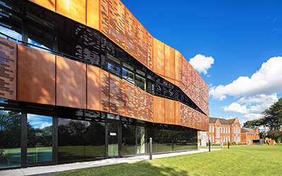 The StoVentec Glass rainscreen cladding system installed at a leading Midlands school was due to the strong visual appeal which matched the architect’s vision for the project. Gallery Image