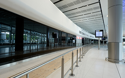 StoVentec Glass installed in the T2 extension at Manchester Airport to meet strict ASIAD (Aviation Security in Airport Developments) requirements. Gallery Image