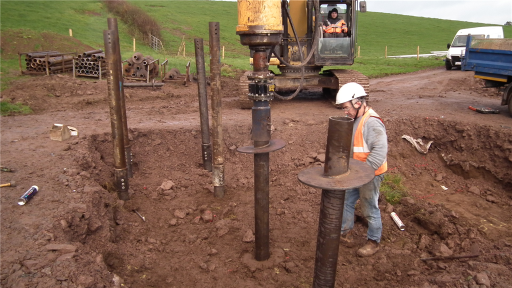 140 diam helical pile installation in Tyrone Gallery Image