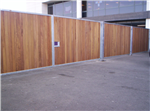 Swing gates and side panels in steel frames and Teak inlay Gallery Thumbnail