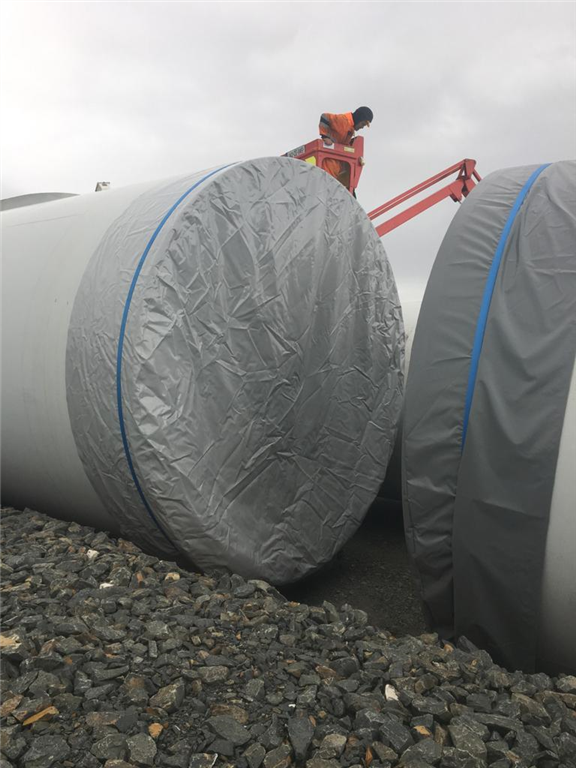 PVC Protective Covers for Transporting Wind Turbines. Gallery Image