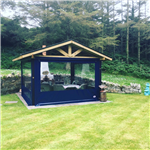 Gazebo Side Panel in Navy PVC and Clear Pvc Gallery Thumbnail