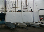 Boat hull enclosed for hull repairs. Gallery Thumbnail