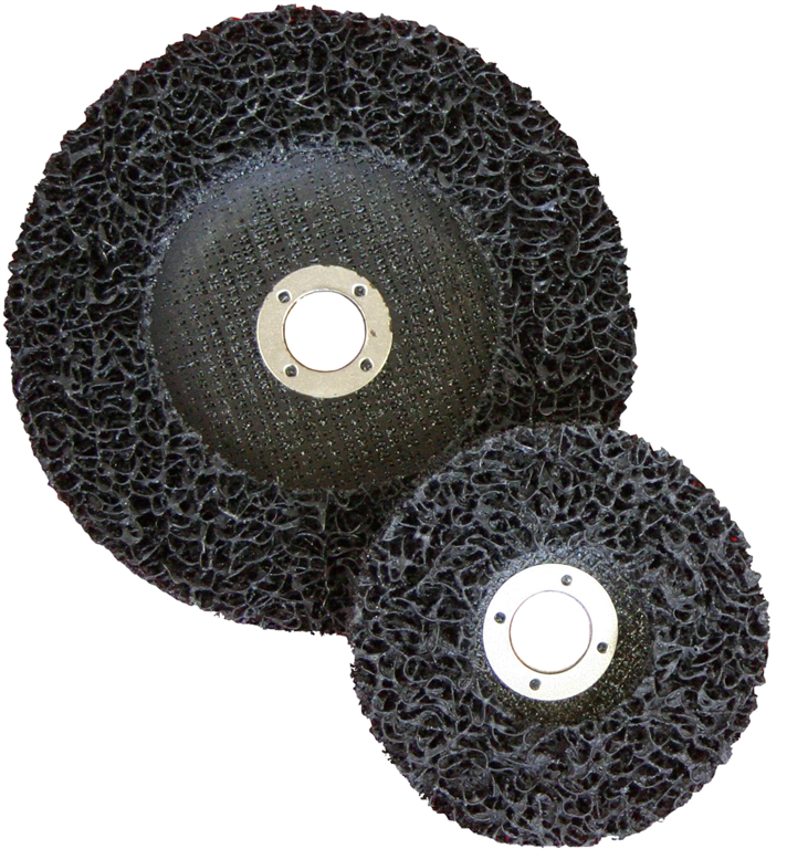 These stripping discs will remove rust from metal and paint from both metal and wood quickly and without loading up. Gallery Image