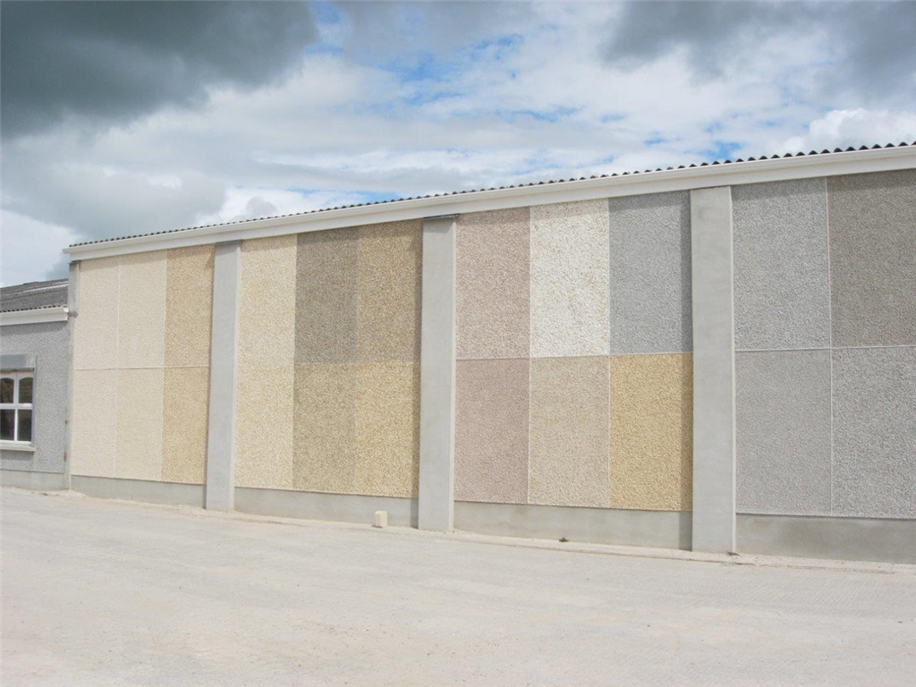 Dry Dash Display panel at Irwins Quality Aggregates showroom Gallery Image