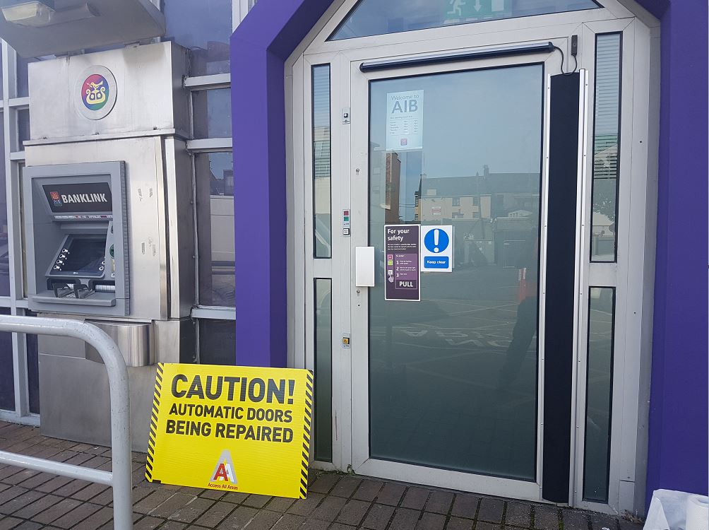 AIB Wexford
Decommission of interlock system and fitting of finger guards to hinge areas. Gallery Image
