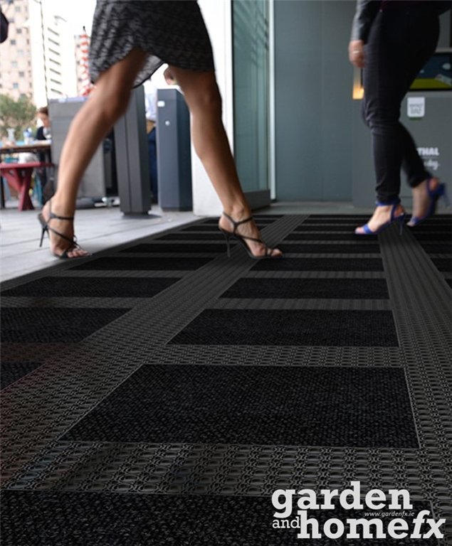 Modular Rubber Flooring Tiles c/w Carper Inlay.  Gallery Image