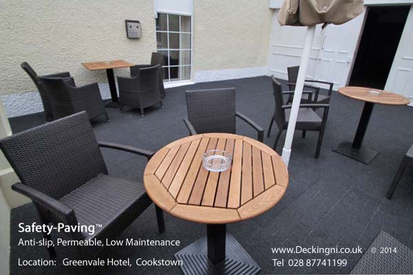 anti slip outdoor - rubber safety paving - grey - greenvale hotel Gallery Image
