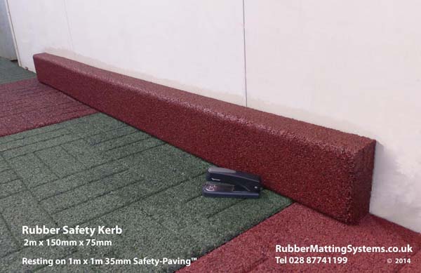 rubber kerb - rubber matting systems - with safety paving Gallery Image