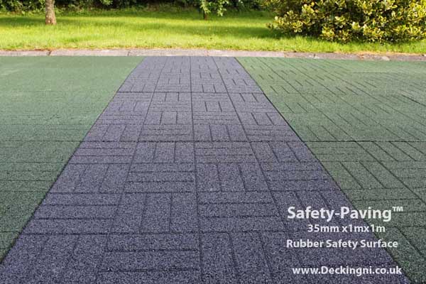 non slip patio - safety paving - grey and green Gallery Image