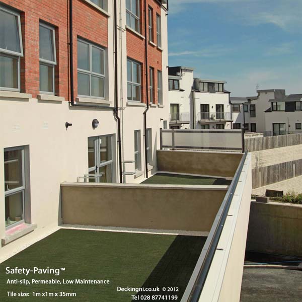 non slip balcony - safety paving -green tiles Gallery Image