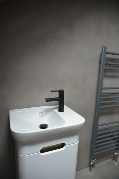 Bathroom done medium grey microcement Gallery Image