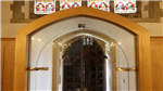 Custom arced glass doors and screen in church entrance  Gallery Thumbnail