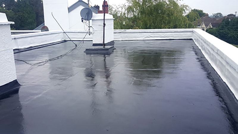 Job done! Asphalt roof & chimneys repaired using FlexiStop Black & FlexiStop Clear.  The cracked parapets have also been painted and sealed using FlexiStop Clear.  Magic! Gallery Image