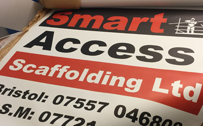 Double sided scaffold banner printed in solvent based UV inks Gallery Image