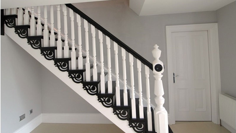 Staircase, hall, black details, woodwork Gallery Image