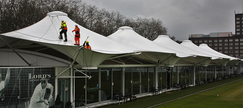 Tensile fabric canopy pavilion cleaning Gallery Image
