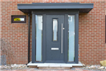 Ultra modern anthracite grey porch with 70mm composite door Gallery Thumbnail