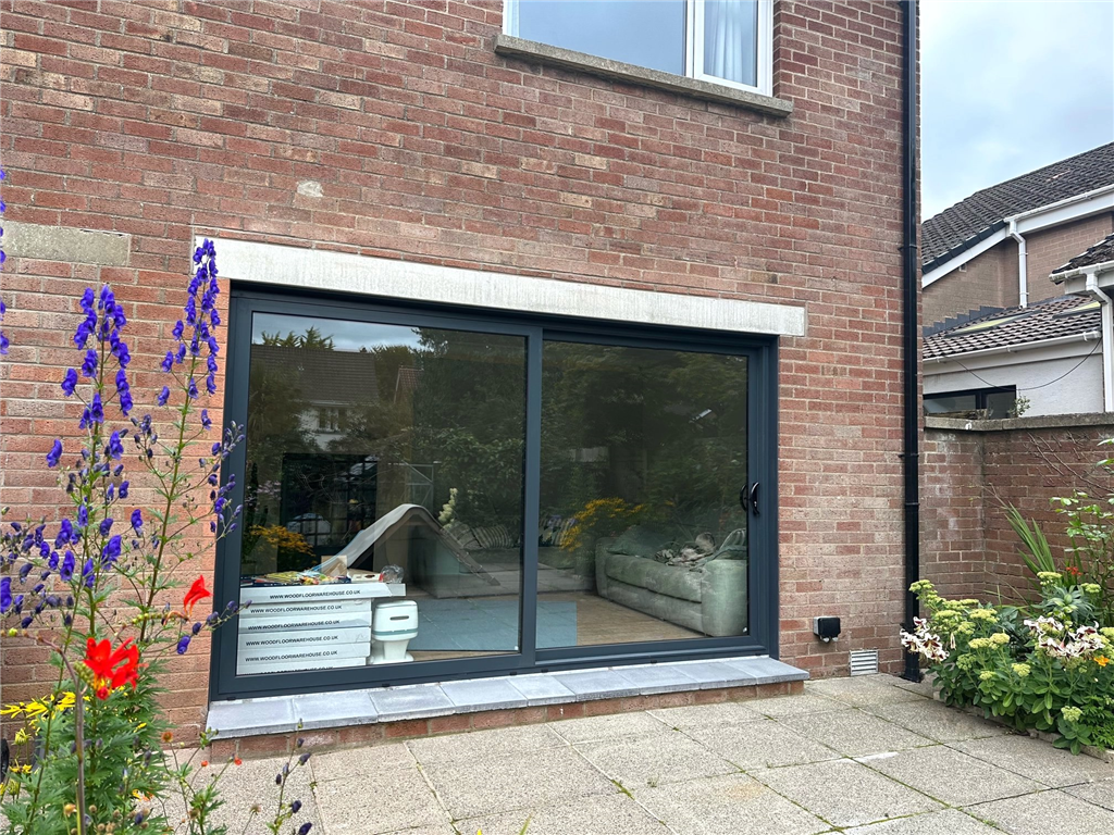 Aluminium Sliding patio doors in anthracite grey Gallery Image