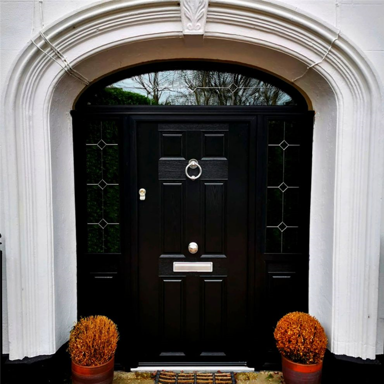 Traditional composite door with arched fanlight Gallery Image