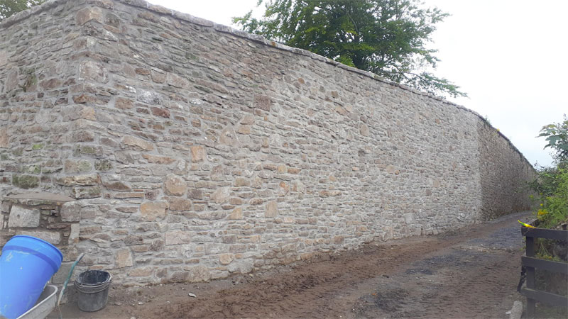 An old boundary wall that collapsed completely rebuilt. Gallery Image