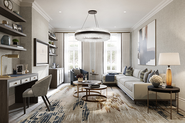 ©ArcMedia - Architectural Visualisation - Property Marketing CGI - Living Room Gallery Image