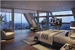 ©ArcMedia - Architectural Visualisation - Property Marketing CGI - Bedroom Visual with city views Gallery Thumbnail