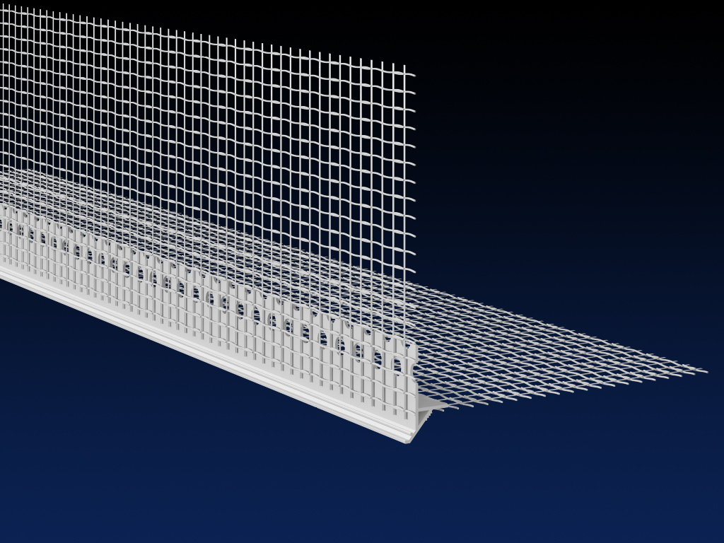 Renderplas PVC EWI reveal drip profile with mesh, WDCMESH Gallery Image