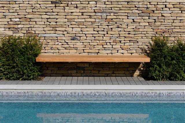 A poolside dry stone wall and seat by www.richardclegg.co.uk Gallery Image