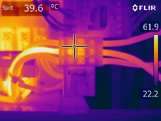 A Thermal Image Of A Cables, Where One Of The Cable (Hot Spot) Is Showing A Deficiency. The Naked Eye Could Not Detect This. Use Geo Therm Ltd To Help You Find Any Electrical Issues. Gallery Image