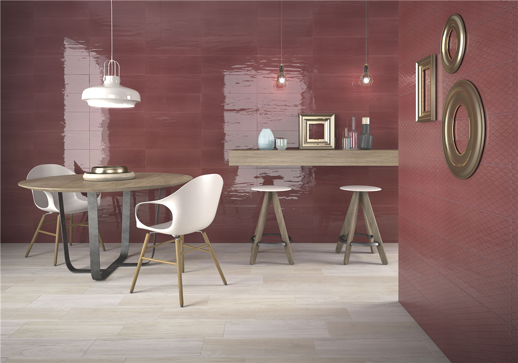Ancona is a 600 x 200 mm glossy rippled wall tile. Gallery Image