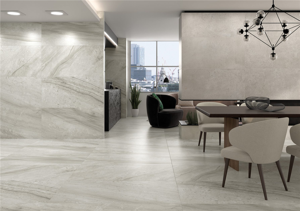 Litium, classic marble effect tile with neutral tones. With an impressive display of graphic design,marble effect that carries variations giving an magnificent result. various sizes & shades available. Gallery Image