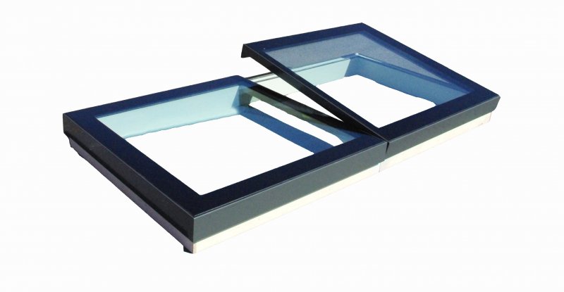 multi section opening skylight in flat glass manual or electric hinged Solarglaze Gallery Image
