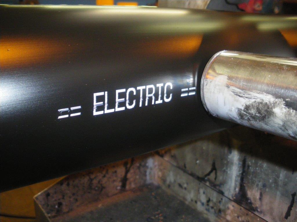 Black electric ducting being printed. Available from Naylor Specialist Plastics, Tipton - 0121 5220 0290 Gallery Image